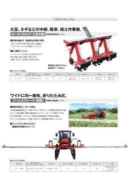 ワイドに均一散布、折りたたみ式。 大豆、ネギなどの中耕、除草