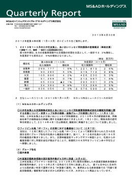 MS＆ADクォータリーレポート（2013年1～3月）