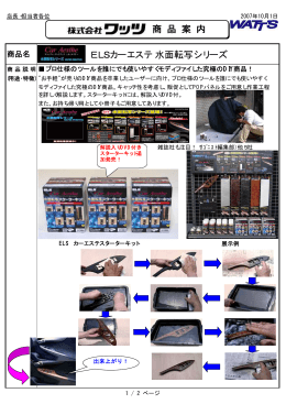 ELSカーエステ 水面転写シリーズ 商 品 案 内