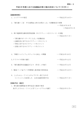 平成 24 年度における協議会の取り組み状況について