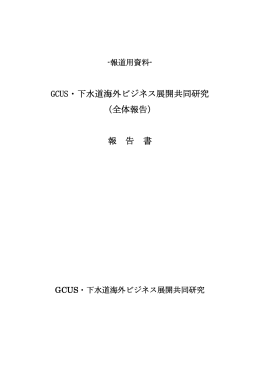GCUS・下水道海外ビジネス展開共同研究 （全体報告） 報 告 書