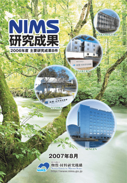 NIMS主要研究成果2006年版に研究室の成果が選ばれました(P13)