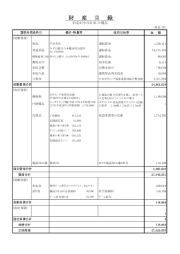 財産目録 PDF - 日本ボウリング場協会