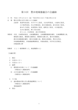 第3回 豊田地域審議会の会議録
