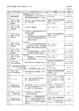 KARTH 各種小冊子頒布リスト 20091221