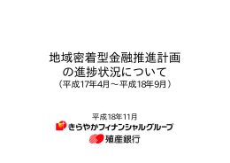 20061121 地域密着型金融推進計画の進捗状況について（最終版）