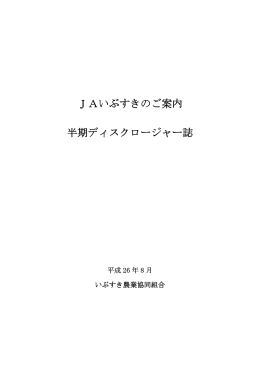 平成26年度 半期ディスクロージャー