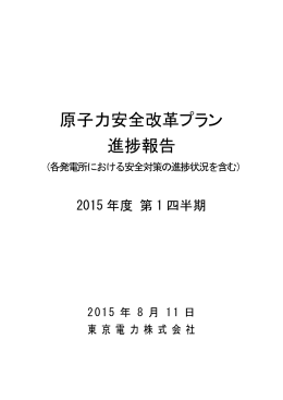 原子力安全改革プラン進捗報告（2015年度第1四半期）