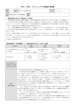 平成17年度 アクションプラン施策進行管理票