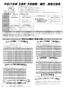 平成25年度 玉東町 予防接種・健診・教室日程表