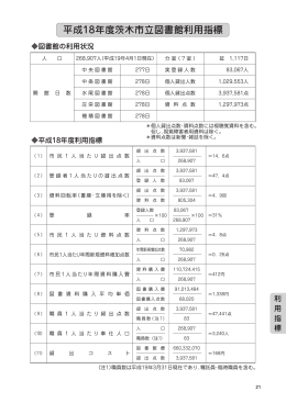 平成18年度茨木市立図書館利用指標