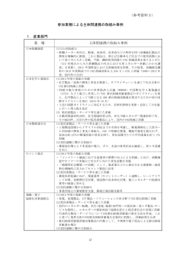 参加業種による主体間連携の取組み事例