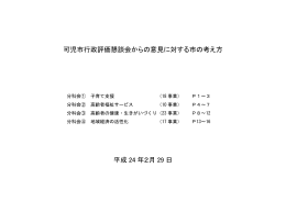 平成23年度行政評価懇談会 意見に対する市の考え方