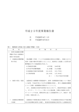 平成25年度事業報告書 - 中央職業能力開発協会