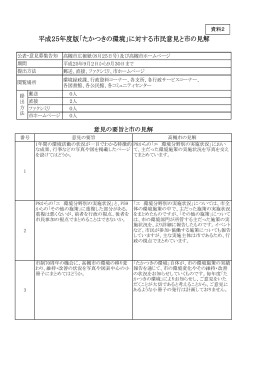 平成25年度版「たかつきの環境」に対する市民意見と市の見解