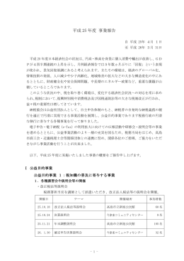 平成 25 年度 事業報告