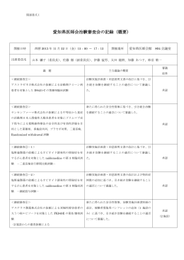 愛知県医師会治験審査会の記録（概要）