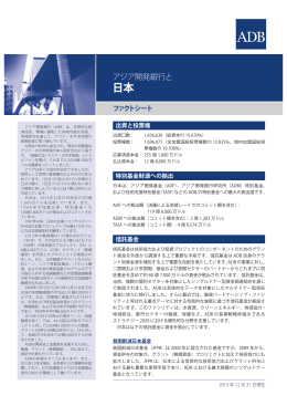 アジア開発銀行と日本: ファクトシート