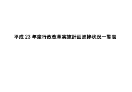 平成 23 年度行政改革実施計画進捗状況一覧表