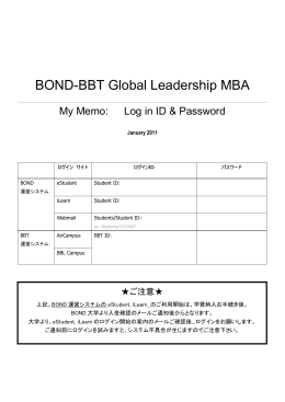 BOND-BBT Global Leadership MBA