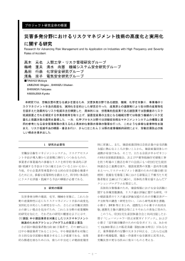 災害多発分野におけるリスクマネジメント技術の高度化と実用化 に関する