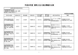 平成25年度 競争入札に係る情報の公表