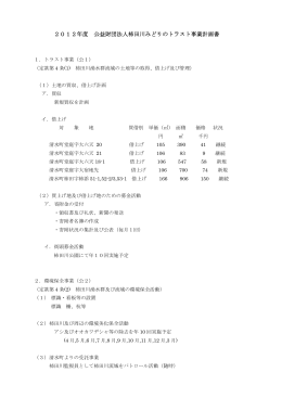 2012年度 公益財団法人柿田川みどりのトラスト事業計画書