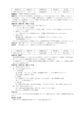 授業区分 対象学年 授業科目名 単位数 担当者 専門（文）・夜 1 年 児童