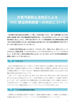 大気汚染防止法改正によるVOC排出抑制制度への対応について