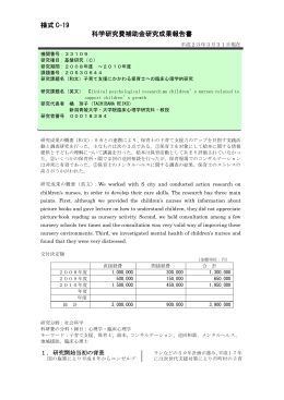 様式 C-19 科学研究費補助金研究成果報告書