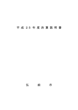平成25年度決算説明書