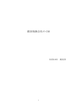 損害保険会社の CSR - 東北大学経済学部・大学院経済学研究科・会計