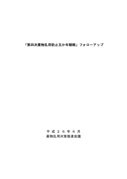 「第四次薬物乱用防止五か年戦略」フォローアップ 平 成 2 6 年