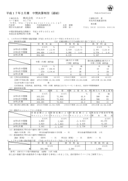 平成17年2月期 中間決算短信（連結）