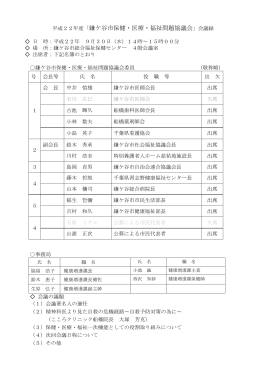 平成22年度「鎌ケ谷市保健・医療・福祉問題協議会」会議録