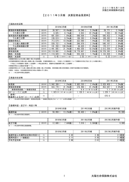 【2011年3月期 決算記者会見資料】 1 太陽生命保険株式会社