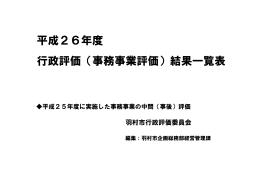 既存事務事業評価結果