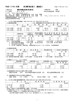 平成15年3月期 決算短信（連結）