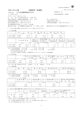 決算短信（非連結） - IHI運搬機械株式会社