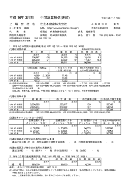 平成 16年 3月期 中間決算短信(連結)