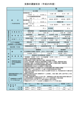 支部の運営状況 （平成25年度）