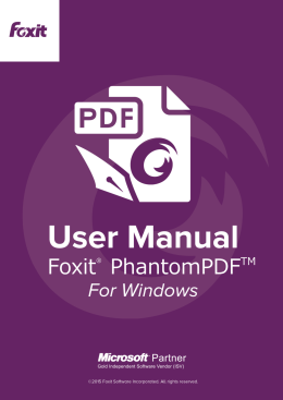 Foxit PhantomPDF ユーザーマニュアル - Foxit J