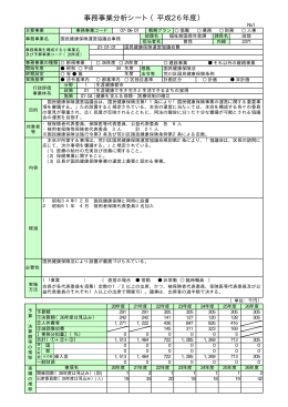 事務事業分析シート（平成26年度）