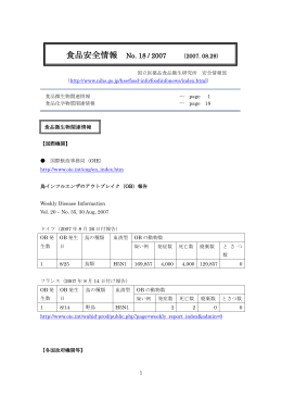 食品安全情報 No. 18 / 2007