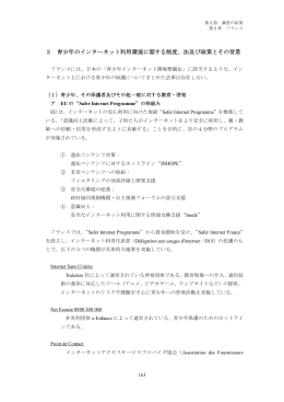 3 青少年のインターネット利用環境に関する制度、法及び政策とその背景
