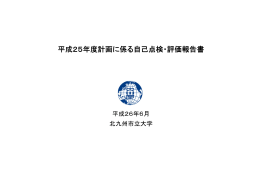 平成25年度計画に係る自己点検・評価報告書