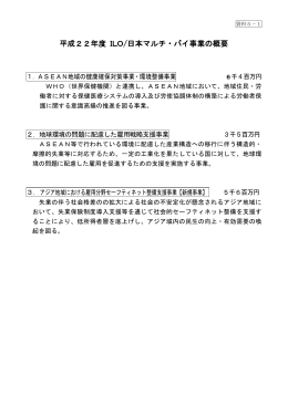 平成22年度ILO/日本マルチ・バイ事業の概要（PDF:743KB）