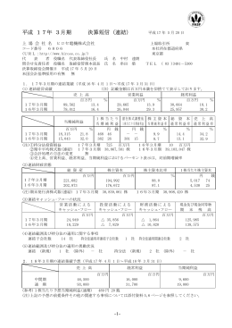 平成 17年 3月期 決算短信