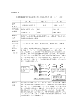 平成24年度地域関連課題等研究支援費