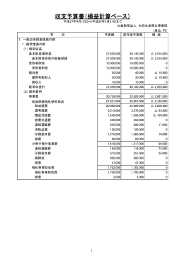 収支予算書（損益計算ベース） - 公益財団法人 大同生命厚生事業団